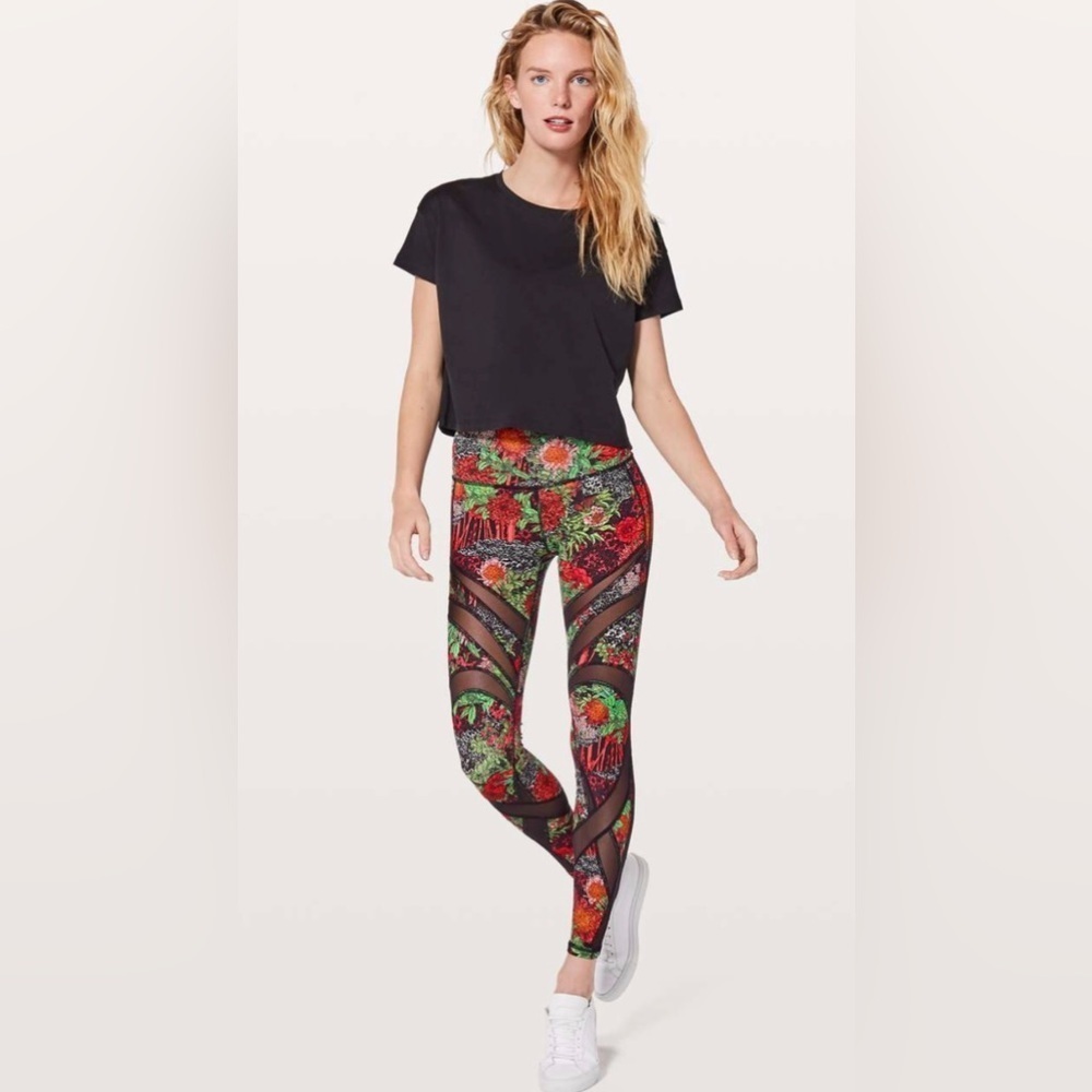 Lululemon Wunder Under Hi-Rise Tight Mesh Zen Garden Multi 28” size 8